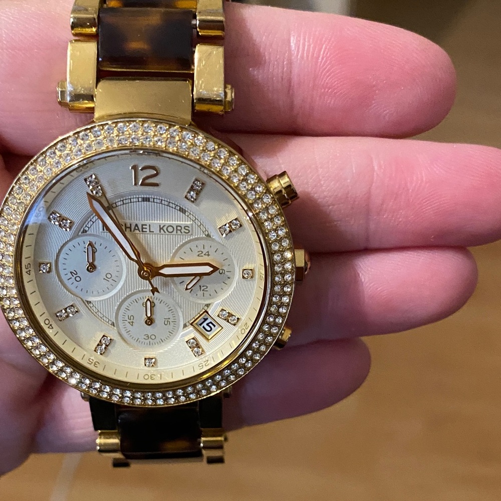Michael Kors Gold and Brown Crystal Women's Watch